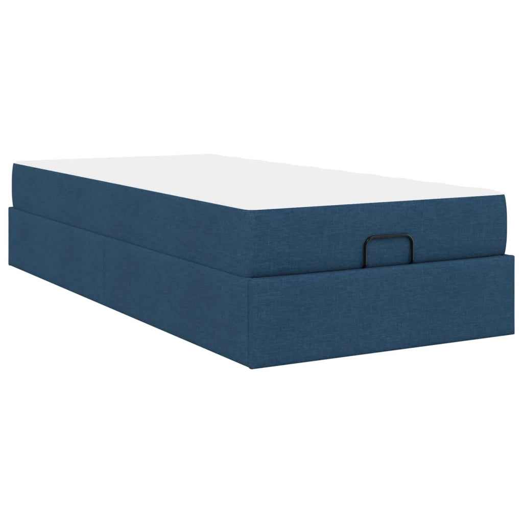 Letto singolo | Letto per adulti | Struttura letto con materasso 2 pcs Blu Tessuto