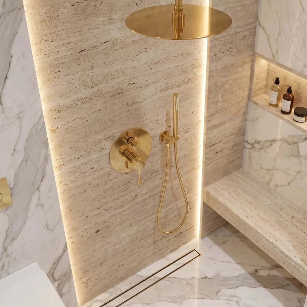 Set Doccia Da Incasso Rea Venti Gold + Box