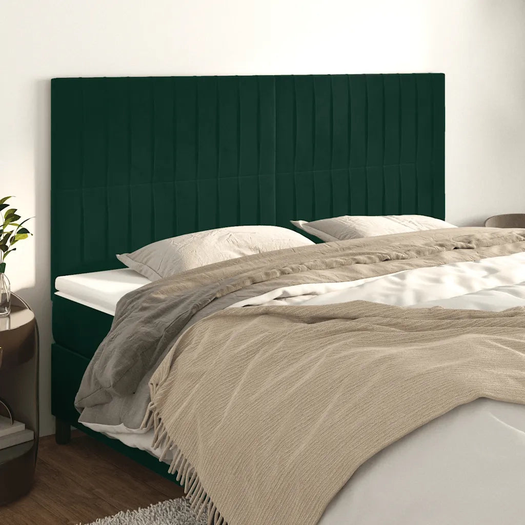 Testiera | Testata Verde Scuro 180x5x118/128 cm Velluto