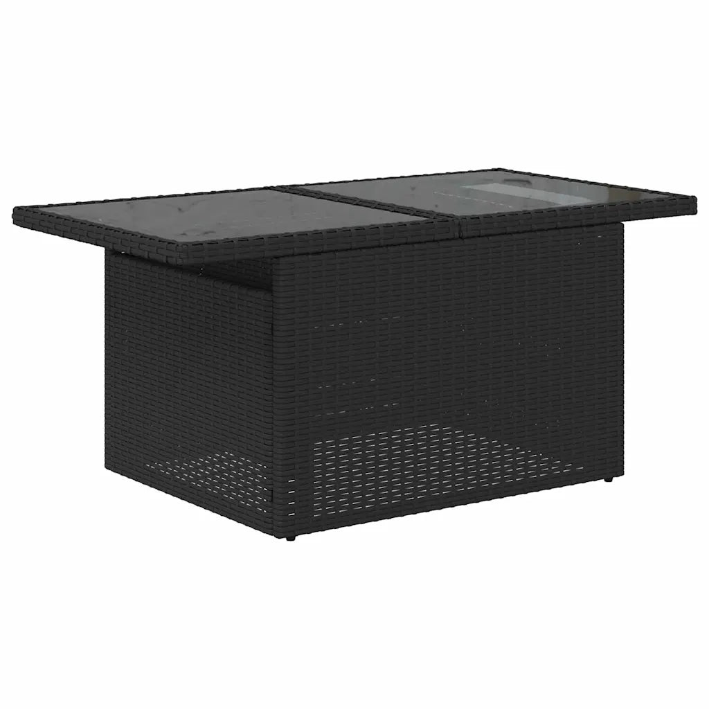 Set Divano da Giardino con cuscino 9 pcs Nero Poly Rattan 3348342