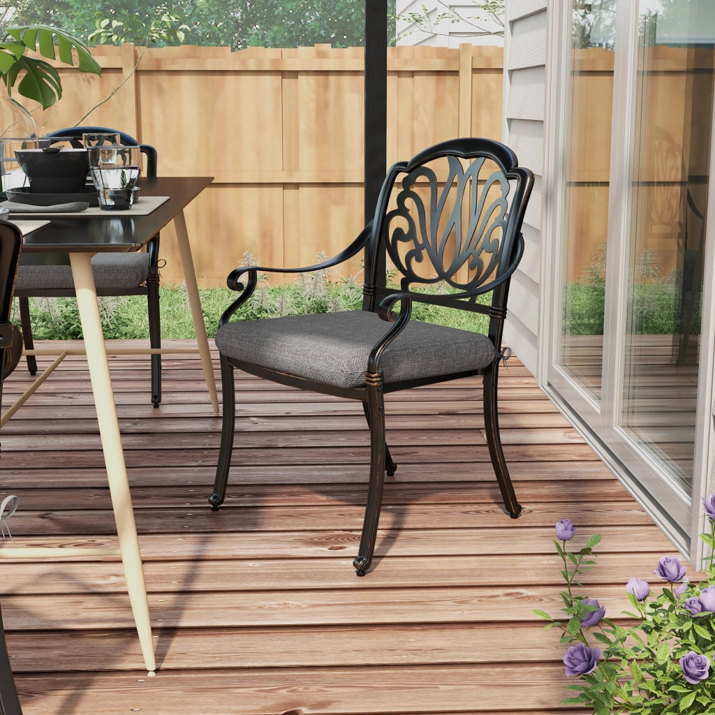 Set di 4 Cuscini per Sedie da Pranzo ¨C zephmum ¨C Grigio 47x47x7cm