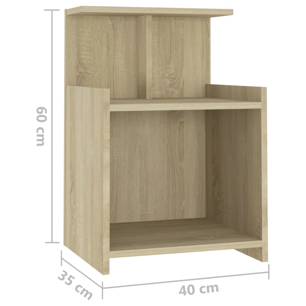 Set di 2 Comodini | Armadio da Notte | Mobiletto da notte Rovere Sonoma 40x35x60 cm in Legno Multistrato
