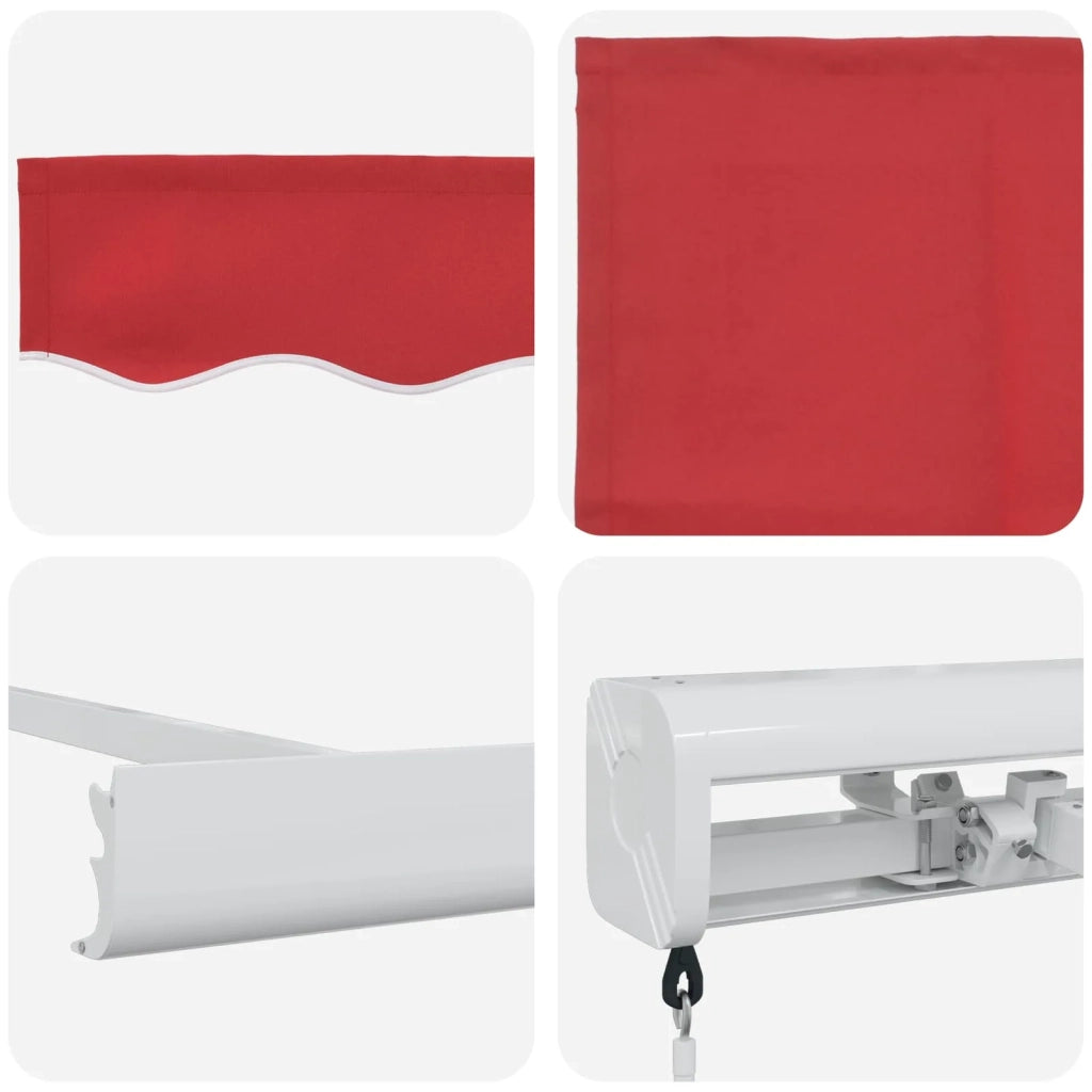 Tenda Retrattile Rosso 300 x 250 cm Tessuto e Metallo 3330153