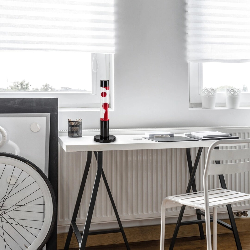 Lampada lava LED 25W rossa base nera Lavastic Rabalux