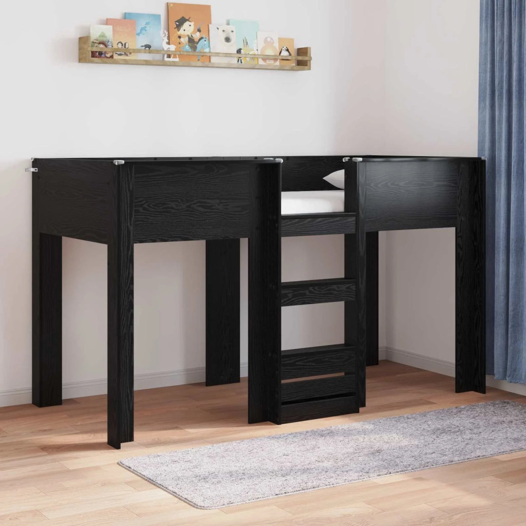 Letto a Castello per Bambini | Letto Infantile | Lettino Rovere Nero 75 x 190 cm