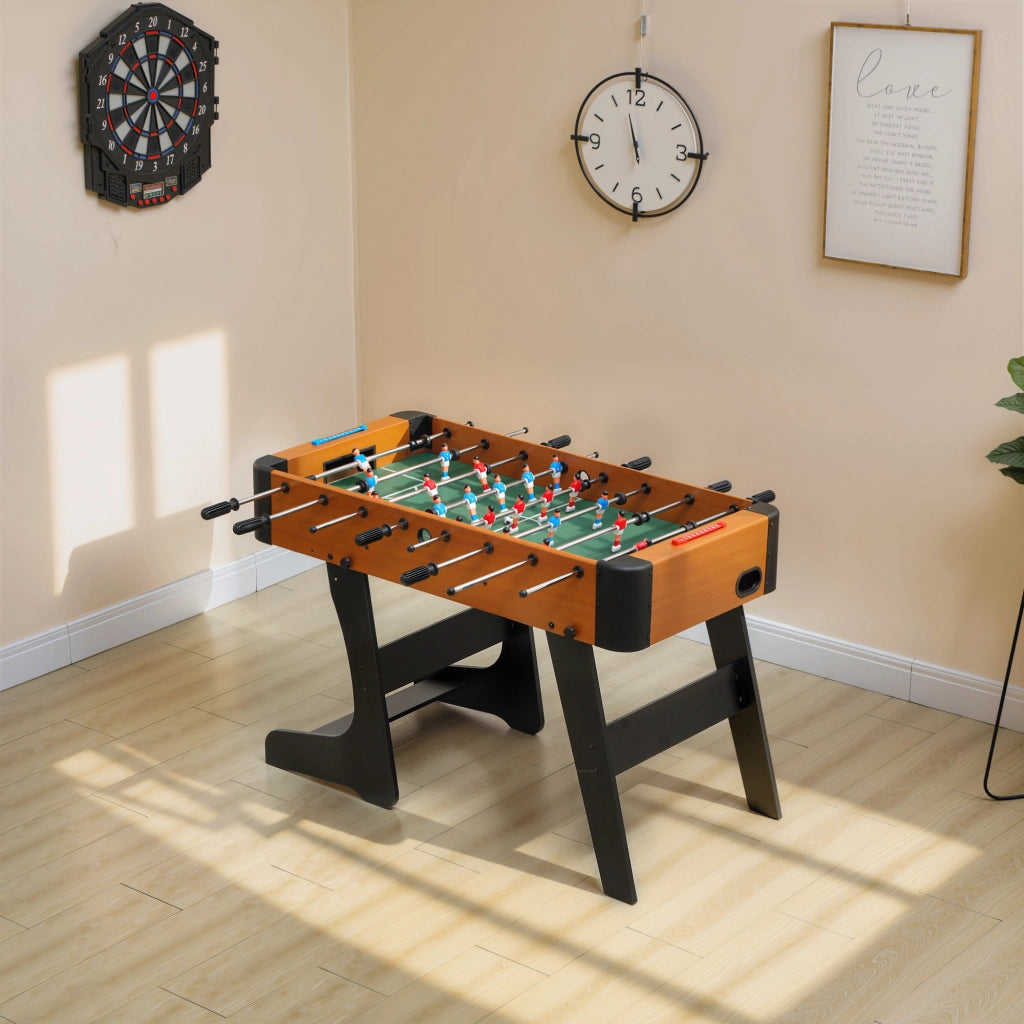 Calcio balilla pieghevole in legno ¨C Xylo ¨C 22 giocatori con 2 palline, 118x107,5x78 cm