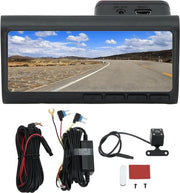 Cassa di registrazione per auto 1080P Full HD a doppio canale con connessione WiFi, schermo da 3,3 pollici e schermo a 120 gradi con interruttore automatico.