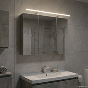Mobiletto per specchio da bagno con lo scaffale Grigio cemento 889130