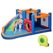 Castello Gonfiabile per Bambini ¨C Zephmum ¨C Verde, con Piscina e Pompa, 380x340x170 cm