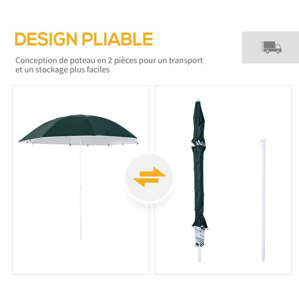 Ombrellone da giardino ¨C Minimal ¨C Verde scuro 250x250x300 cm