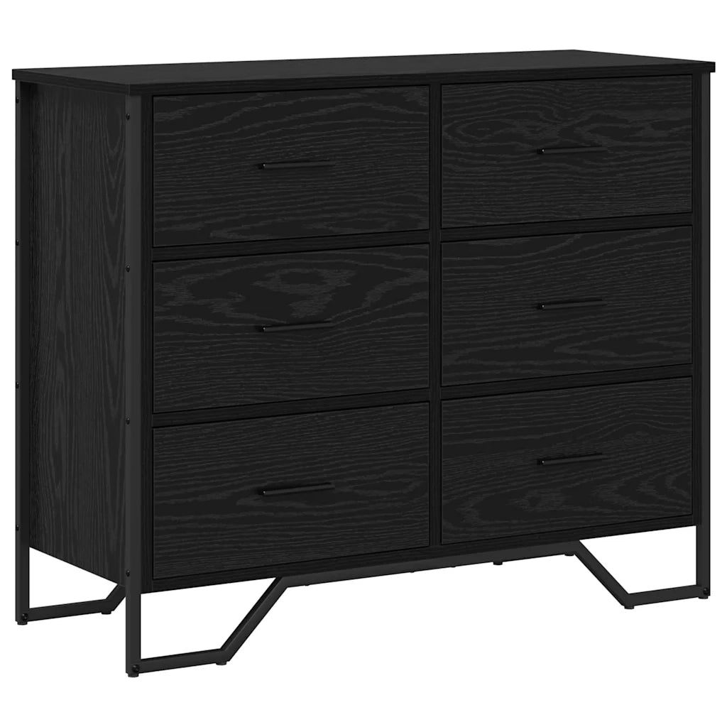 Cassettiera con cassetto 2 pz Rovere Nero 91 x 35,5 x 74,5 cm CFW4713058