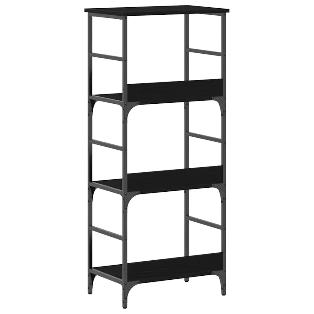 Libreria-Scaffale per Libri-Mobile di Stoccaggio Rovere Nero 50 x 33 x 117,5 cm Legno multistrato
