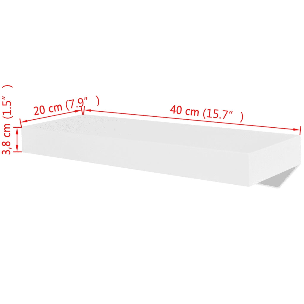 2 Mensole per pareti Bianche MDF per Libri/DVD cod mxl 53070