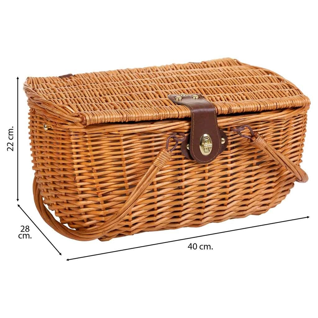 Cesto picnic rosso 40x28x22