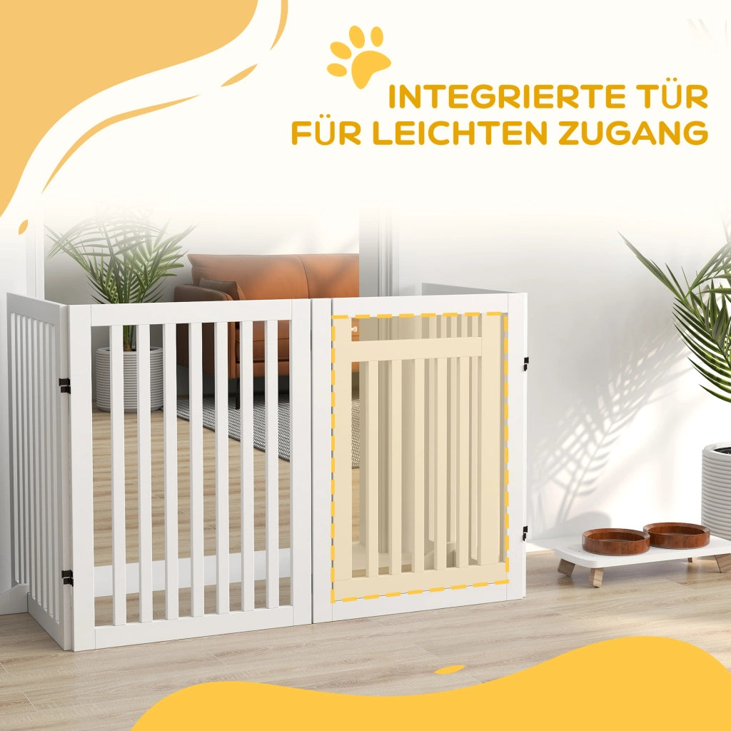 Cancelletto per scale, pieghevole, non richiede foratura, barriera di sicurezza, 4 pezzi, autoportante con 2 piedini di supporto, bianco, 81 cm