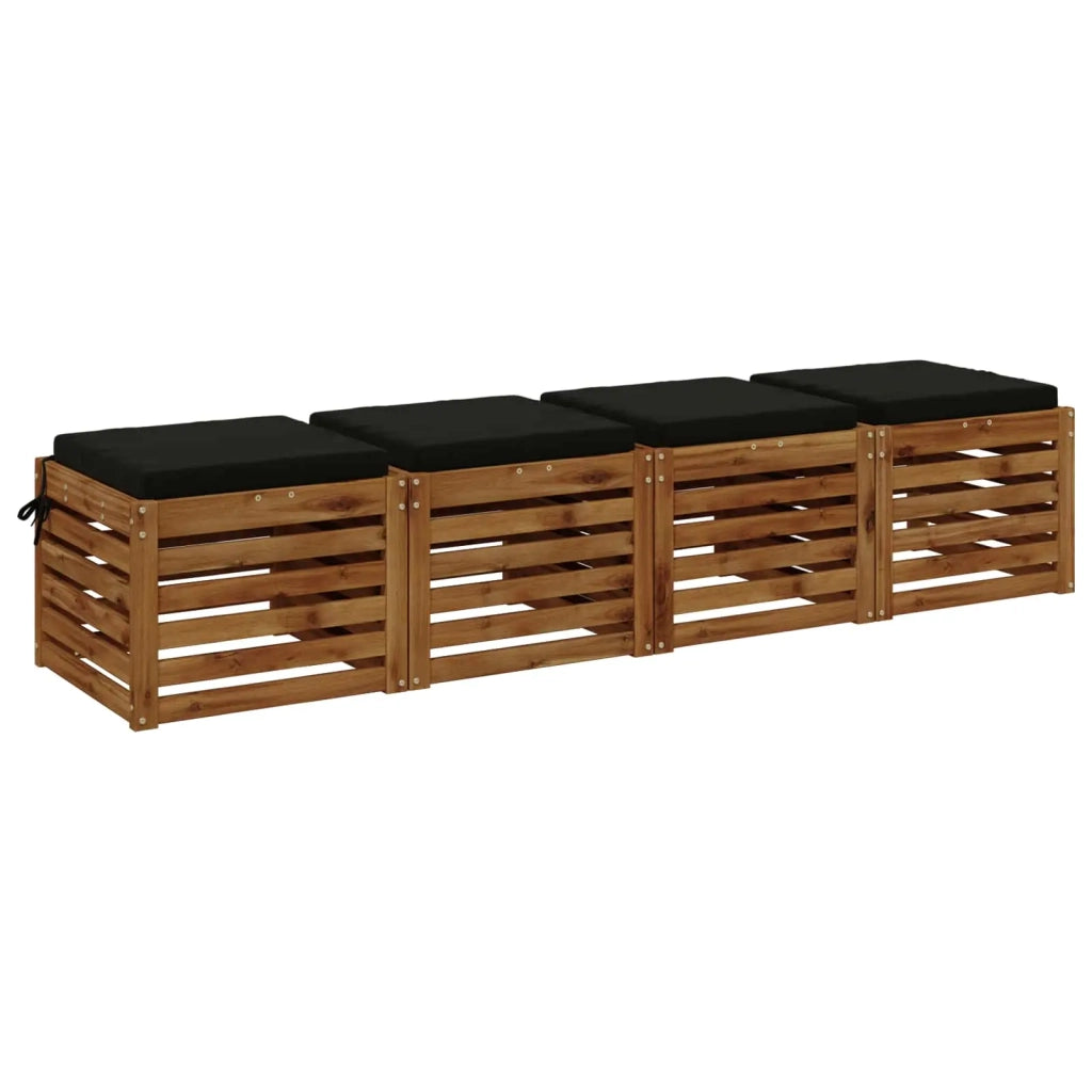 Cuscini per Sedia in 4 Pezzi SOEST 4 pz 100% Poliestere Nero 944455