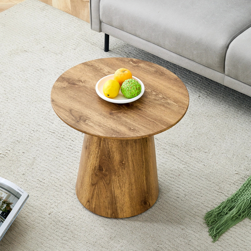 Tavolino rotondo effetto legno in MDF, Ø 50 cm, H 48 cm, portata fino a 120 kg