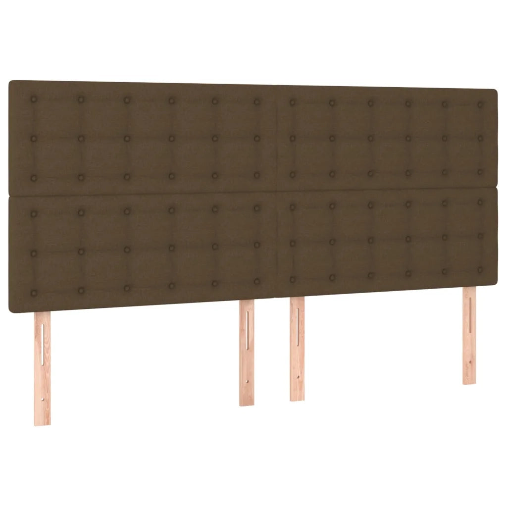 Testiera-Testata-Testiera Decorativa Marrone Scuro 180x5x118/128 cm Tessuto 344147