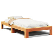 Letto singolo | Letto per adulti | Letto senza Materasso Marrone Cera 75x190 cm in Legno di Pino