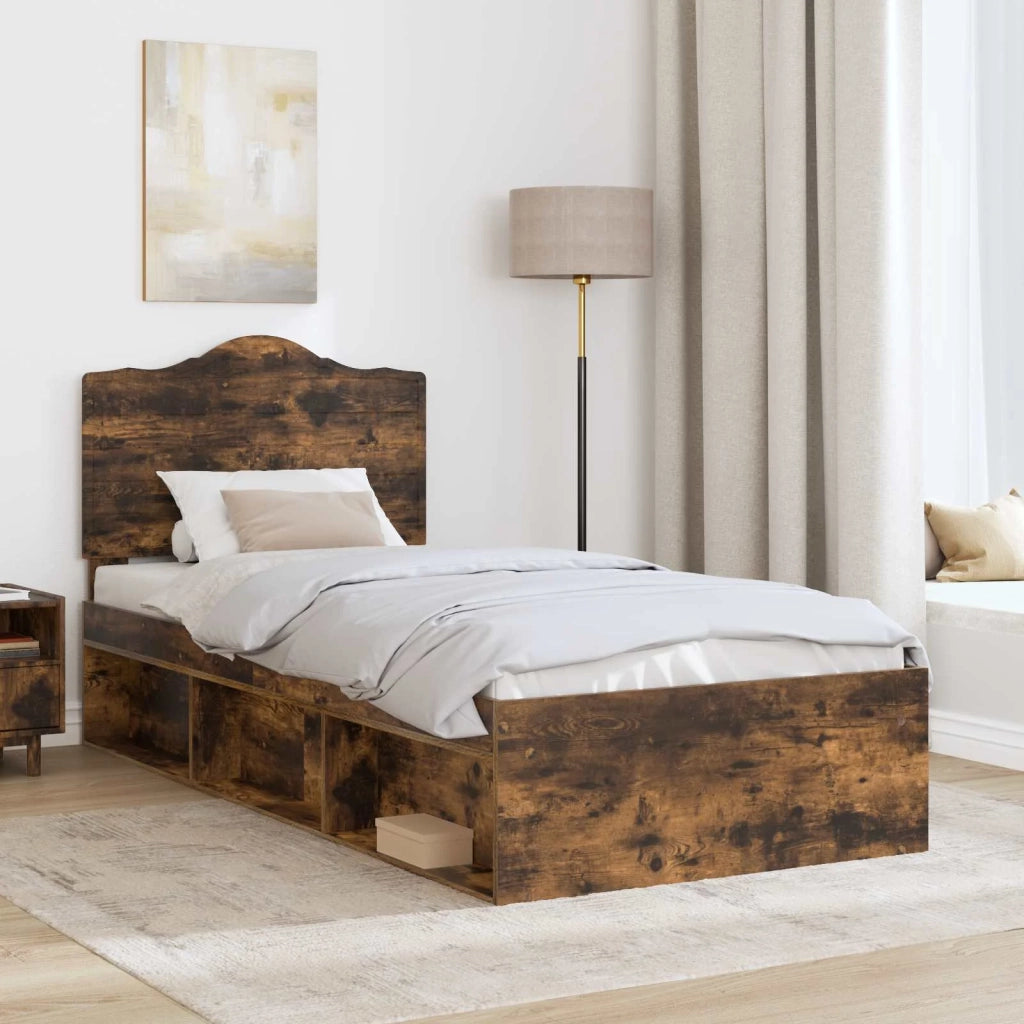 Struttura del letto-Giroletto Rovere fum¨¦ 90 x 200 cm Pino massello 898693