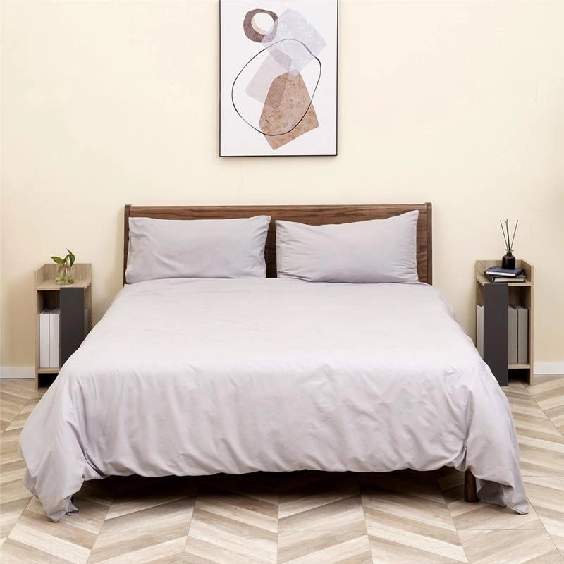 SET 2 COMODINI MODERNI CON RIPIANO APERTO 27X25X60CM OLORE GRIGIO
