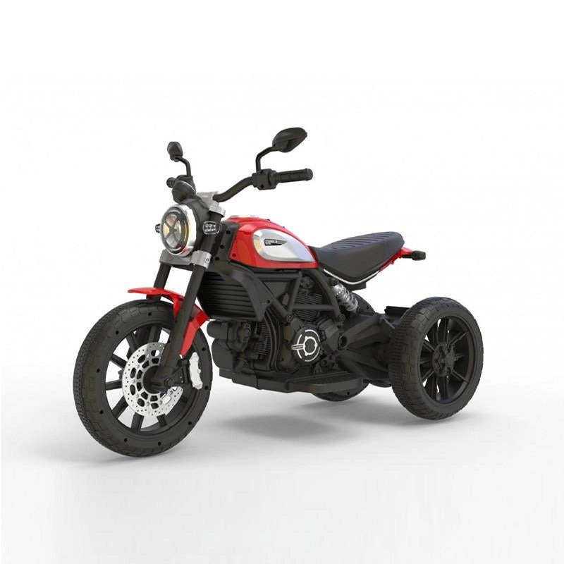 Moto Elettrica per Bambini con Tre Ruote, Marcia Indietro, Batteria 12V 3.5Ah, Luci Anteriori e Posteriori, Lettore Musi