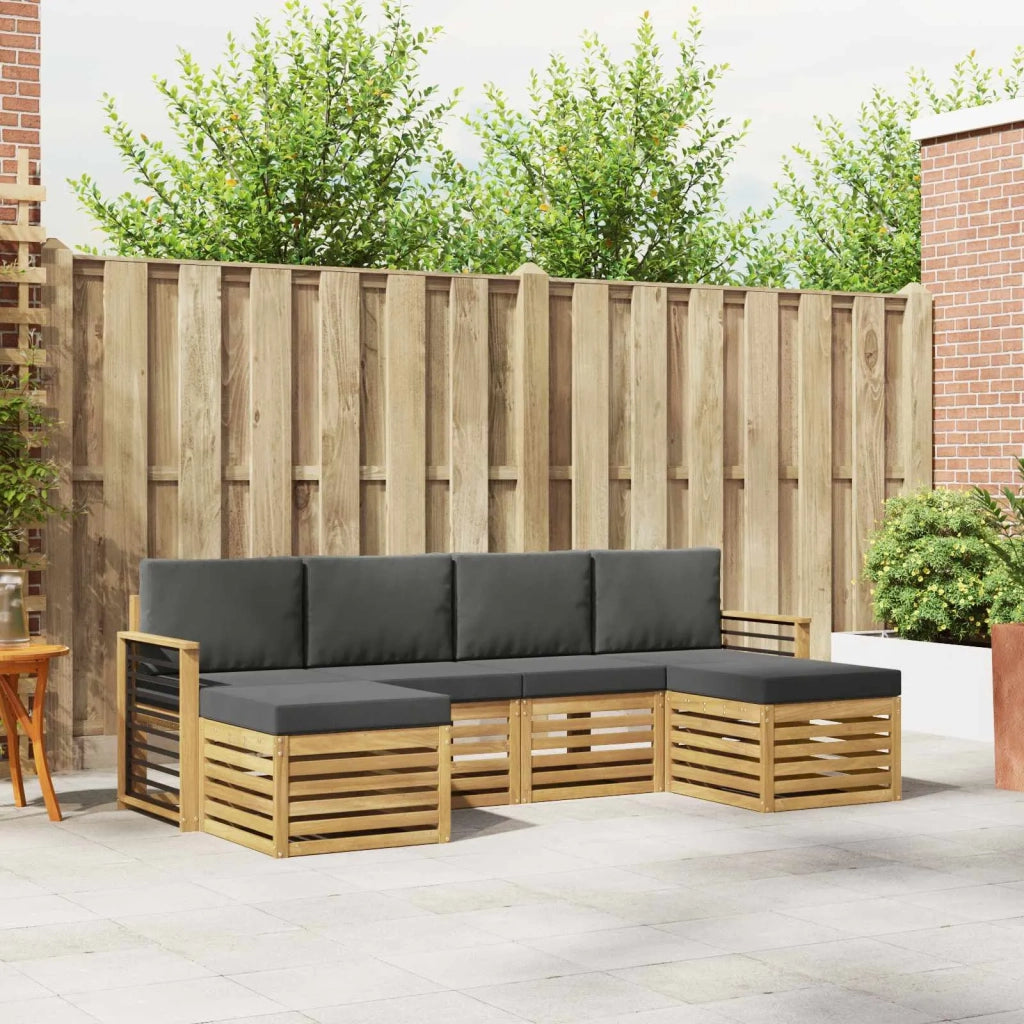 Set divani 6 pcs Bianco e Antracite 249 x 122,5 x 73 cm 3392287