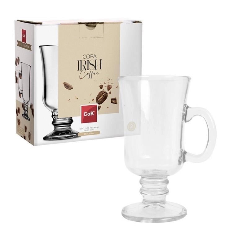 Set 2 Pezzi Bicchiere Tazze Irish Coffe in Vetro 23 cl