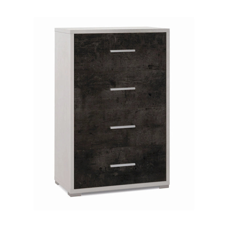 Mobile 4 Cassetti Kit Ossido Bianco cm 71x41x110h - Sarmog