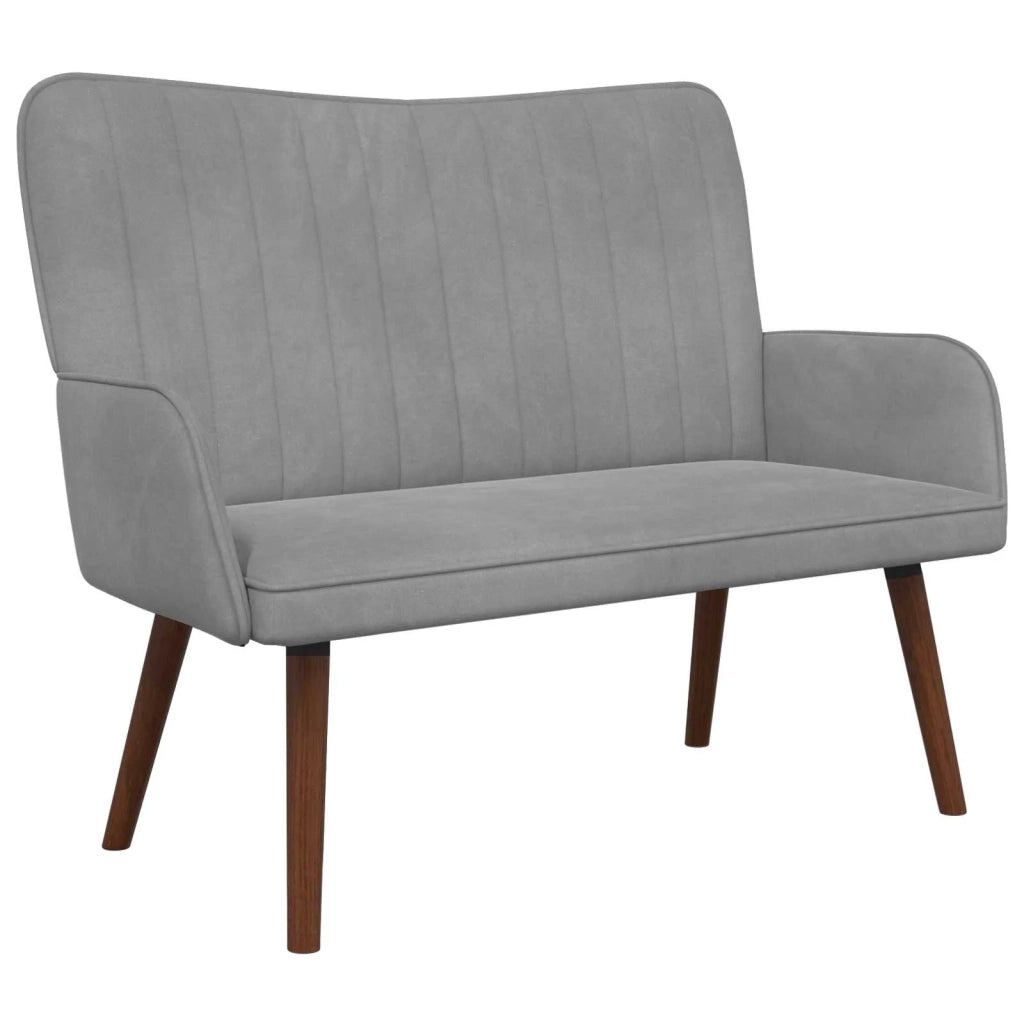Divano | Divano da soggiorno | Sofa a Due Posti Grigio chiaro 115 x 61 x 87 cm Velluto