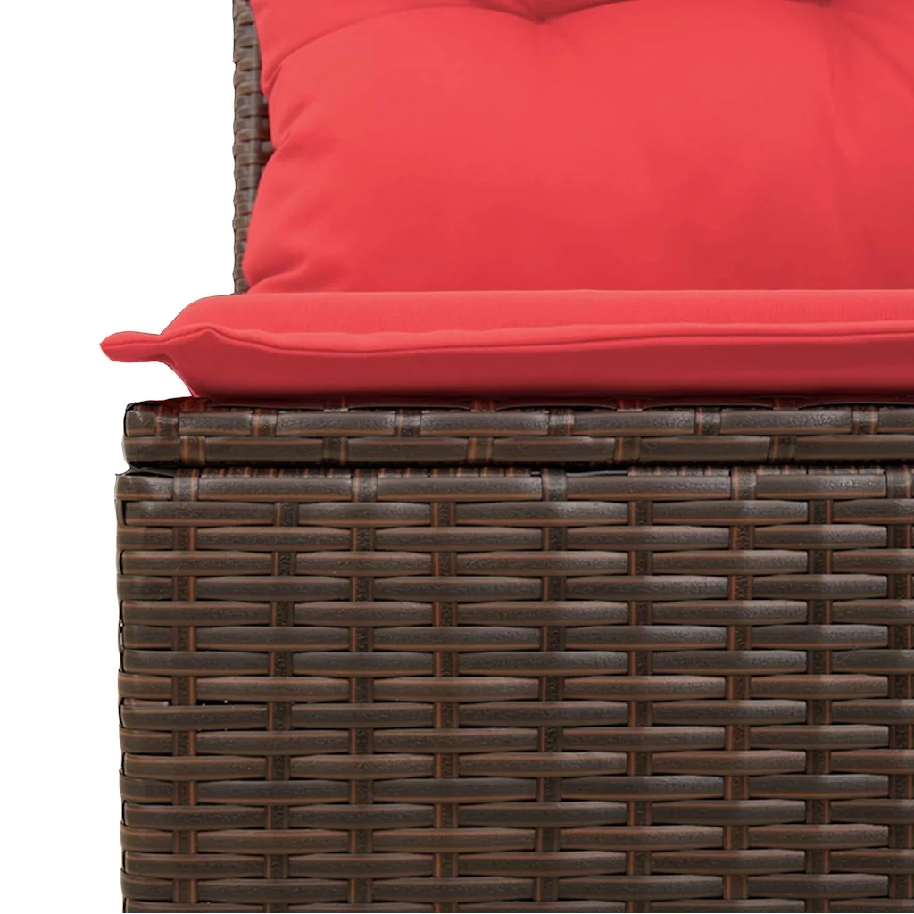Set Divano da Giardino 6 pcs Marrone e Rosso polyrattan 3354723