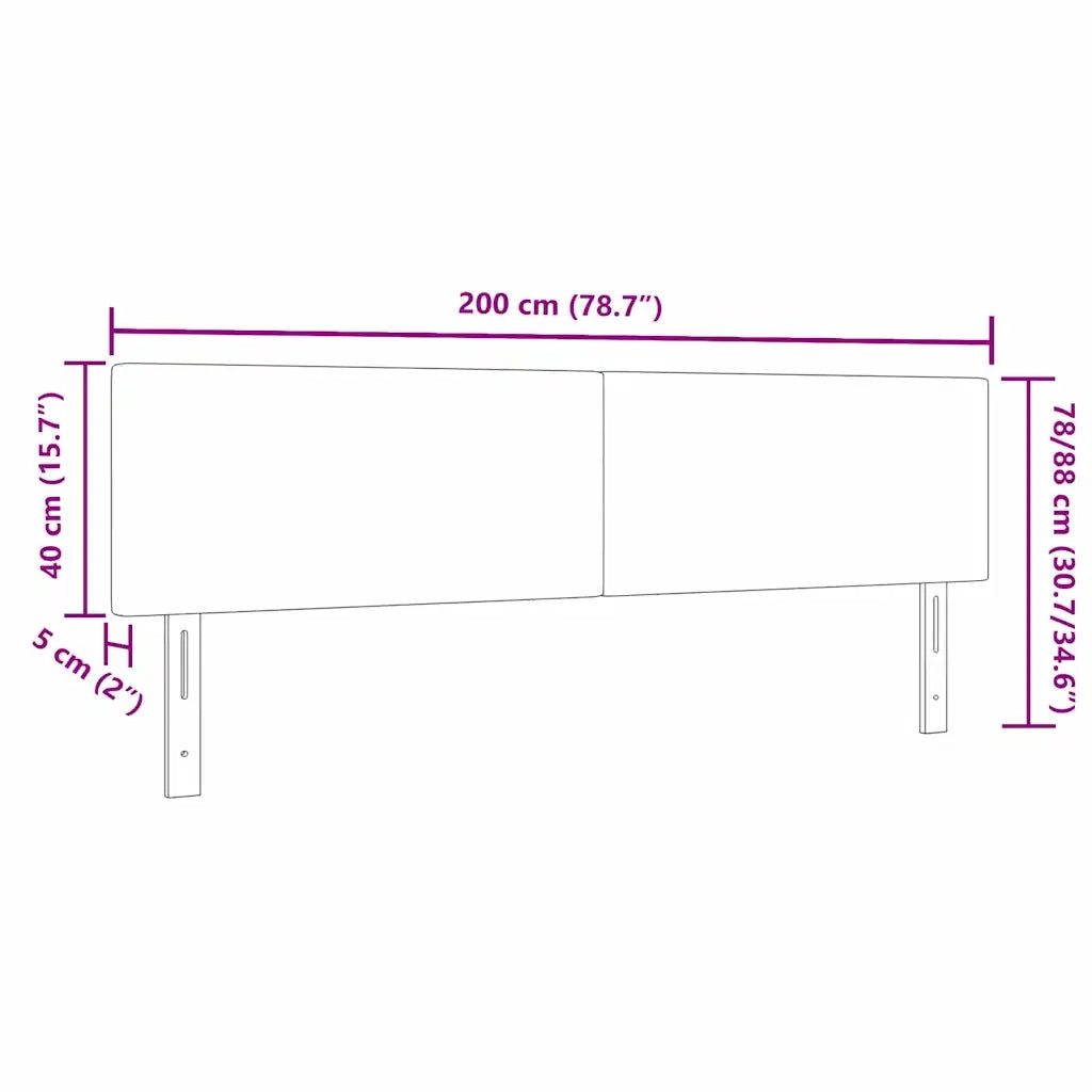 Testiera | Testata LED con strisce LED Crema 200 cm Tessuto in Cords