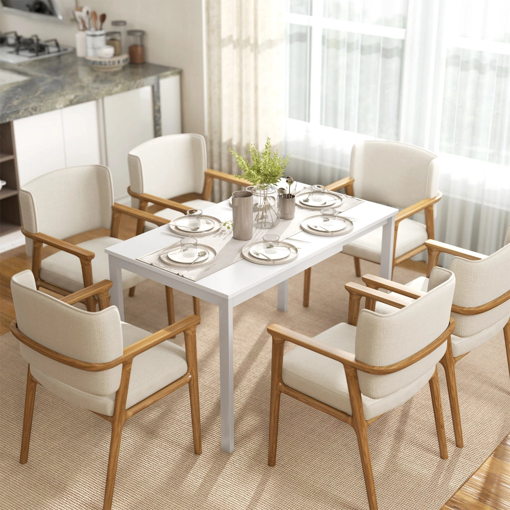 Tavolo da pranzo allungabile 80-120 cm bianco per 4-6 persone ¨C Xylo ¨C Con estensione scorrevole