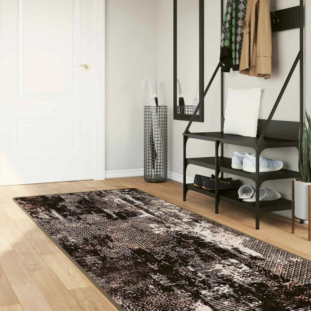 Runner in Moquette | Runner Tappeto MARSA Nero 80 x 250 cm Poliestere e PVC