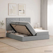 Letto con contenitore LED e materasso Grigio Chiaro 3460242