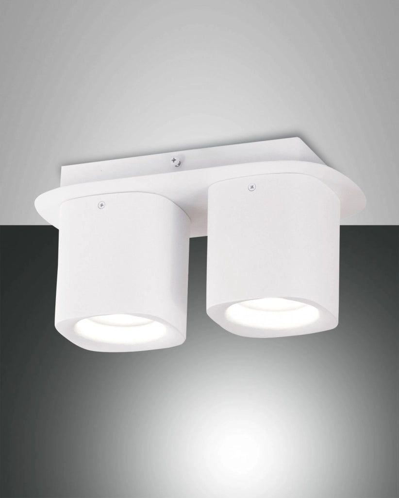 SMOOTH SPOT BIANCO 2 LUCI  ATTACCO GU10 IP20 IN ALLUMINIO