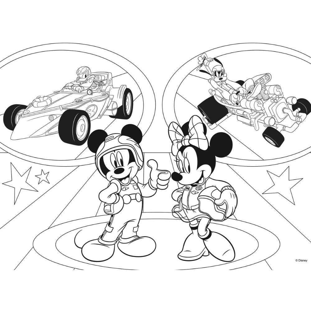 Trade Shop - Disney Puzzle Double Face Mickey Mouse 24 Maxi Pezzi Dim 70x50 Cm Puzzle 2 In 1 -
