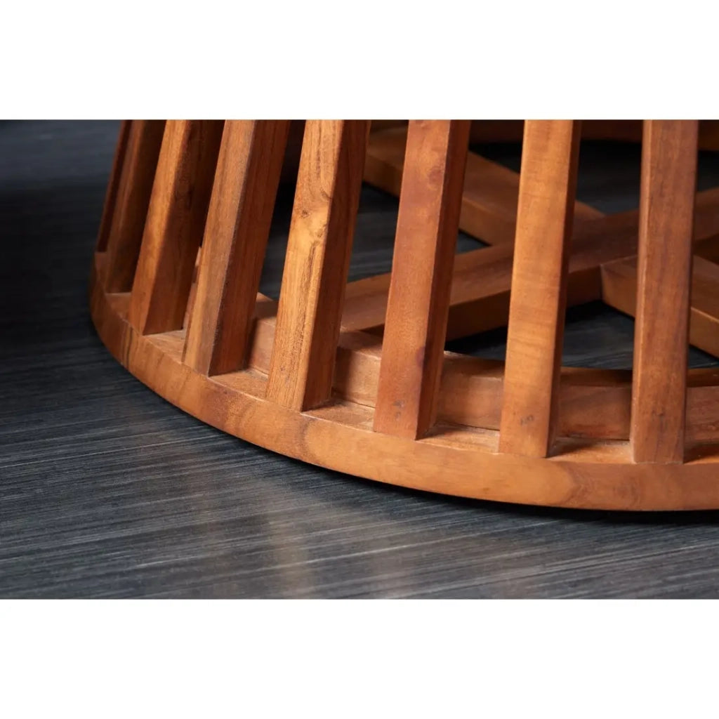 Tavolo da pranzo TALMA 130 cm – Piano rotondo in acacia verniciato – Stile rustico e accogliente