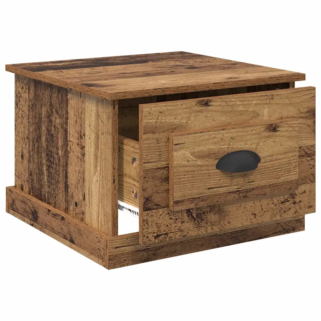 Tavolino da salotto | Tavolino da caff¨¨ | Tavolino da Soggiorno con cassetto Legno vecchio 50 x 50 x 35 cm