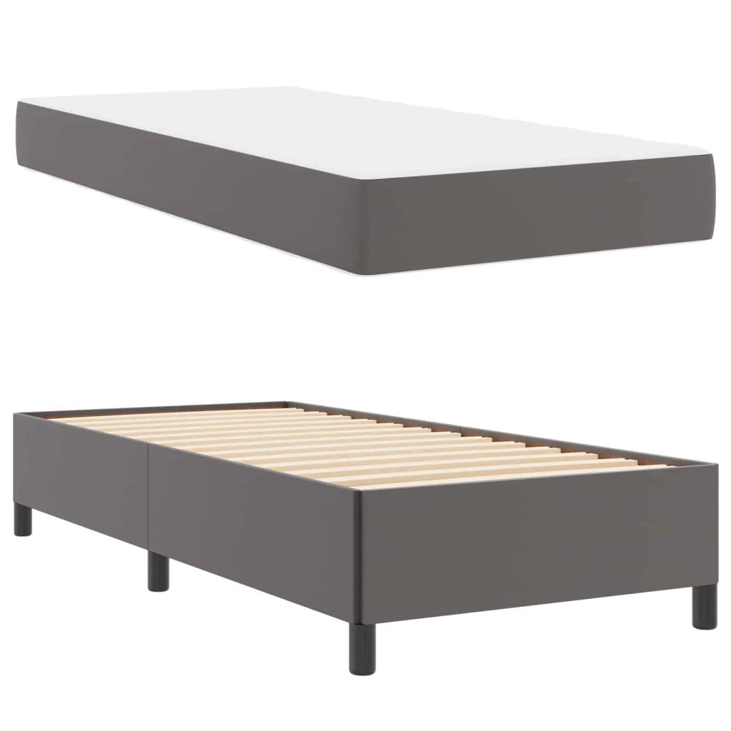 Struttura del letto con materasso-Giroletto con materasso Grigio 90 x 200 cm Tessuto 216506