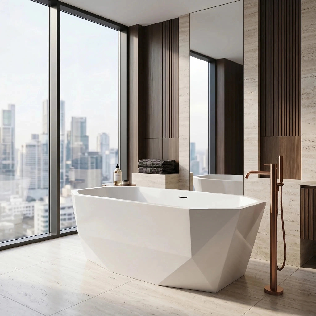 Vasca Da Bagno Freestanding Rea Diamanti 170 Copritappo nero