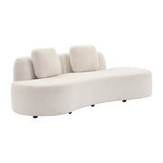 Divano virgola organico in bouclé, 3 posti, crema