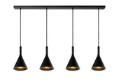 Lampadario in cemento nero Lucide Gipsy 4xE27 dimmerabile