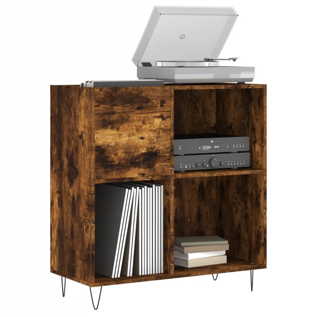Mobile Porta Dischi Rovere Fumo 84,5x38x89 cm Legno Multistrato CFW2386486