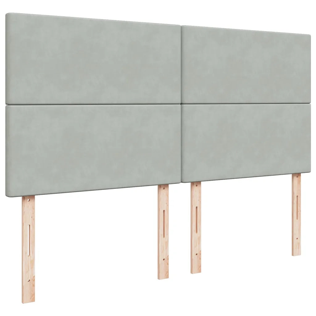 Giroletto a Molle con Materasso Grigio Chiaro 180x200cm Velluto 3293272