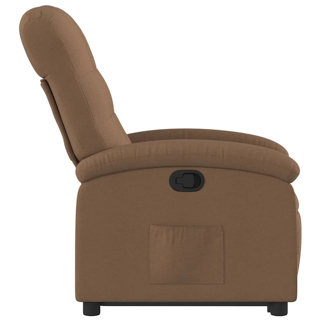 Poltrona Alzapersona Reclinabile Marrone in Tessuto 3204096