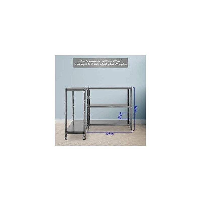 SCAFFALE IN METALLO GRIGIO ETTORE KIT BULLONI 100 X 40 X H 187 CM 5 RIPIANI