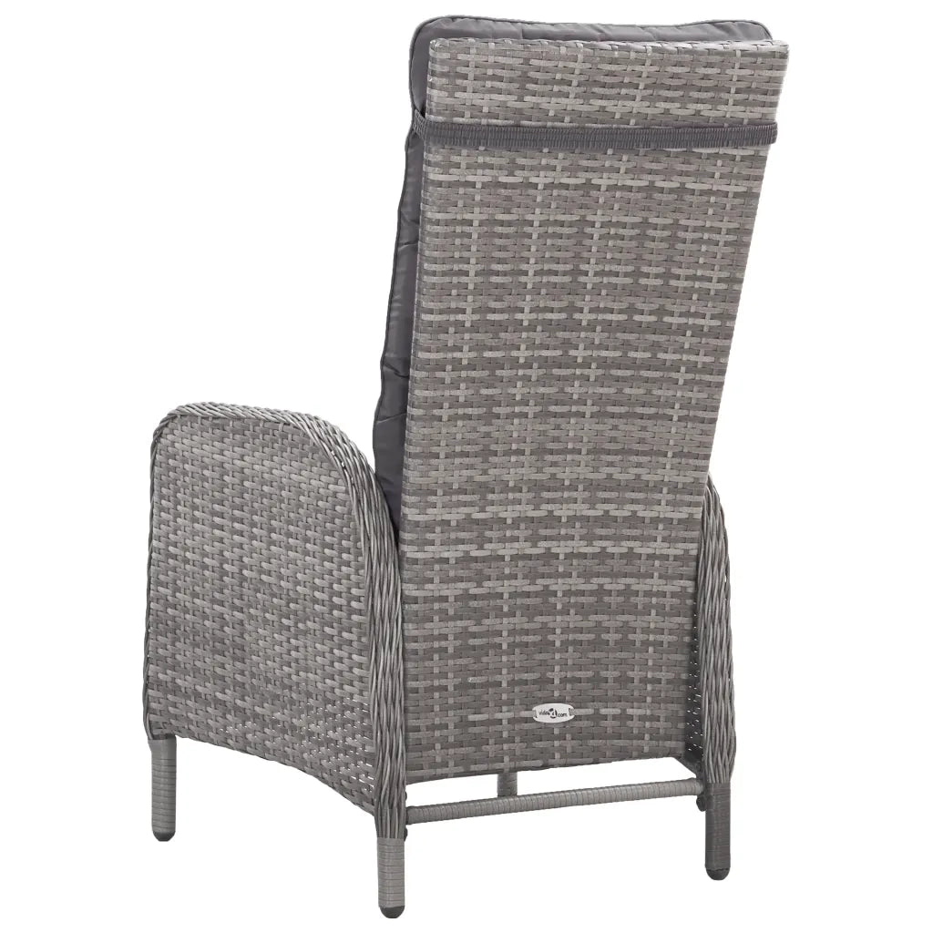 Set da Pranzo da Giardino 3 pz | Set Salotto da Giardino in Polyrattan e Vetro Grigio