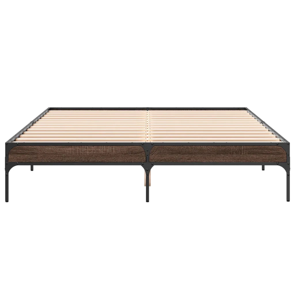 Giroletto Rovere Marrone 160x200cm in Legno Multistrato Metallo 845010