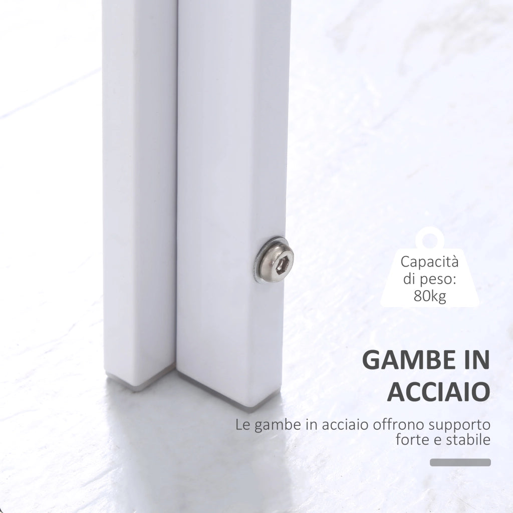 Tavolo da pranzo rettangolare allungabile 4 persone ¨C Xylo ¨C vetro temperato metallo bianco 120x60x75 cm